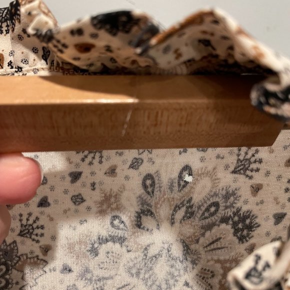 Ann Taylor Loft Ruffle Tie Neck Mixed Media Shell Sleeveless Keyhole Blouse, XL - Picture 7 of 9